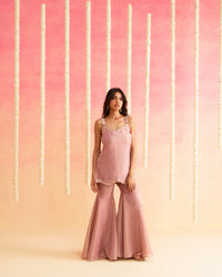 Mehr – Blush Pink Tissue Sharara Set