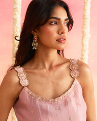 Mehr – Blush Pink Tissue Sharara Set