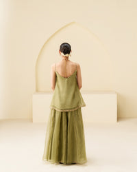 Roohi - Green glass crush Flared Set